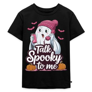 Halloween Ghost Funny Talk Spooky To Me - Kinder Premium Bio T-Shirt - Schwarz - Vorne - Mikhail (115cm)