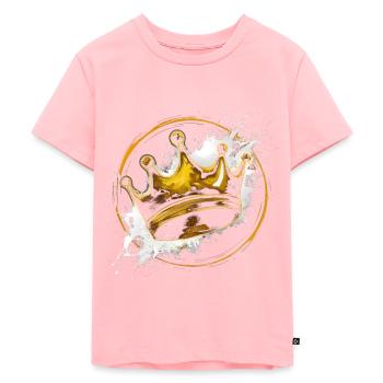 König der Goldenen Krone - Kinder Premium Bio T-Shirt - Rosa - Vorne - AI Model Kid Female (0cm)