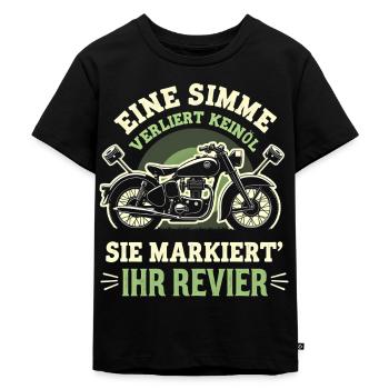 Simson DDR Moped Simson fan s51 ddr - Kinder Premium Bio T-Shirt - Schwarz - Vorne - Mikhail (115cm)
