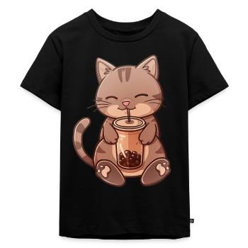 Thé à bulles Boba BubbleTea Kawaii Japan Tea Kpop - T-shirt Premium bio Enfant - noir - Devant - Mikhail (115cm)