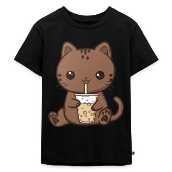Thé à bulles Boba BubbleTea Kawaii Japan Tea Kpop - T-shirt Premium bio Enfant - noir - Devant - Mikhail (115cm)