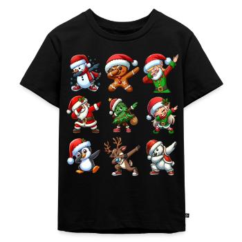 Dabbing Santa Elf Christmas Dance Squad Trendy - Kids Premium Organic T-Shirt - black - Front - Mikhail (115cm)