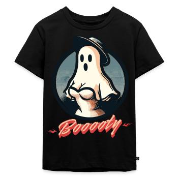 Lustiges retro Halloween Geisterspaß mit Booty - Kinder Premium Bio T-Shirt - Schwarz - Vorne - Mikhail (115cm)
