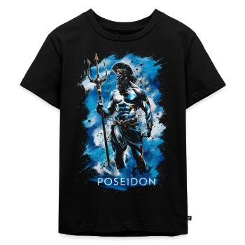 Poseidon Trident - Kids Premium Organic T-Shirt - black - Front - Mikhail (115cm)