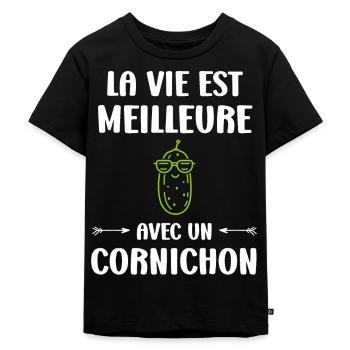 cornichon - T-shirt Premium bio Enfant - noir - Devant - Mikhail (115cm)