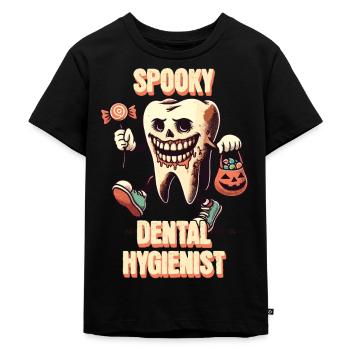Aventure dentaire effrayante d’Halloween - T-shirt Premium bio Enfant - noir - Devant - Mikhail (115cm)