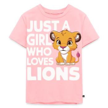 Lion Lion Animal Africa - Kids Premium Organic T-Shirt - rose - Front - AI Model Kid Female (0cm)