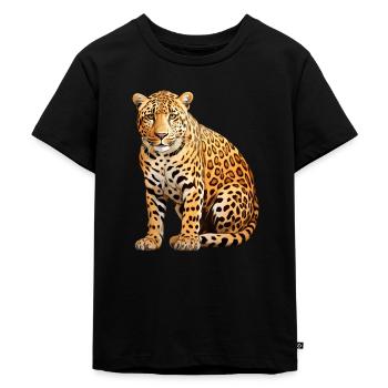 Leopard - Kids Premium Organic T-Shirt - black - Front - Mikhail (115cm)