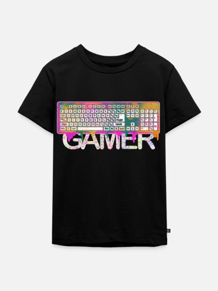 Gamer - Kinder Premium Bio T-Shirt - Schwarz