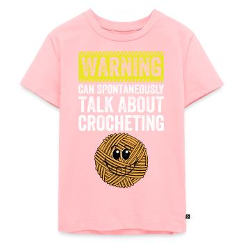 Warning can spontaneously talk about Crocheting - Kinder Premium Bio T-Shirt - Rosa - Vorne - AI Model Kid Female (0cm)