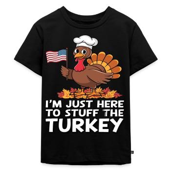 Funny Thanksgiving Turkey - Kids Premium Organic T-Shirt - black - Front - Mikhail (115cm)