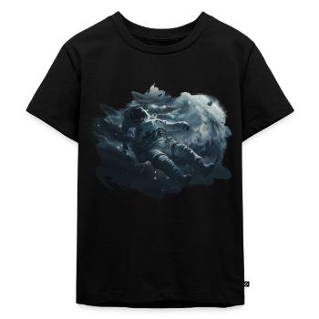 Astronaut Weltraum - Kinder Premium Bio T-Shirt - Schwarz - Vorne - Mikhail (115cm)