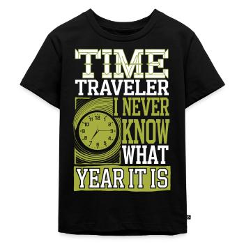 Passionné de science-fiction et de voyage dans le temps - T-shirt Premium bio Enfant - noir - Devant - Mikhail (115cm)