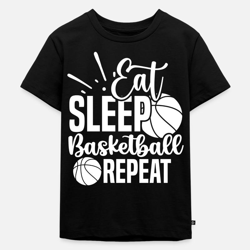 Manger dormir basket répéter blanc - T-shirt Premium bio Enfant - noir