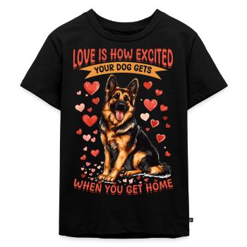 German Shepherd Dog Breed Love is - Kids Premium Organic T-Shirt - black - Front - Mikhail (115cm)