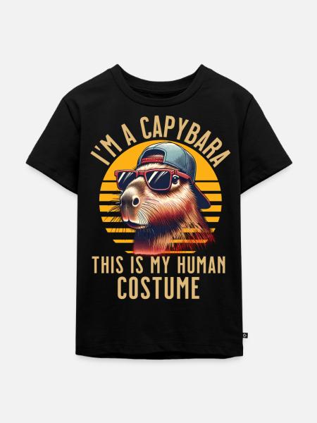 Capybara Kostüm - Kinder Premium Bio T-Shirt - Schwarz