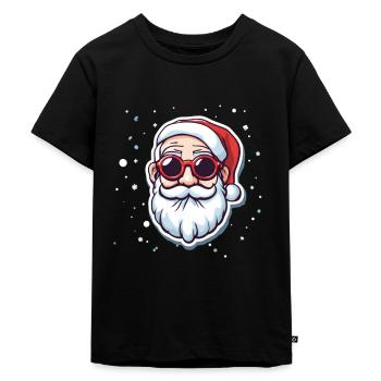 Weihnachtsmann - Kinder Premium Bio T-Shirt - Schwarz - Vorne - Mikhail (115cm)