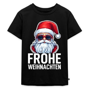 Weihnachtsmann - Kinder Premium Bio T-Shirt - Schwarz - Vorne - Mikhail (115cm)