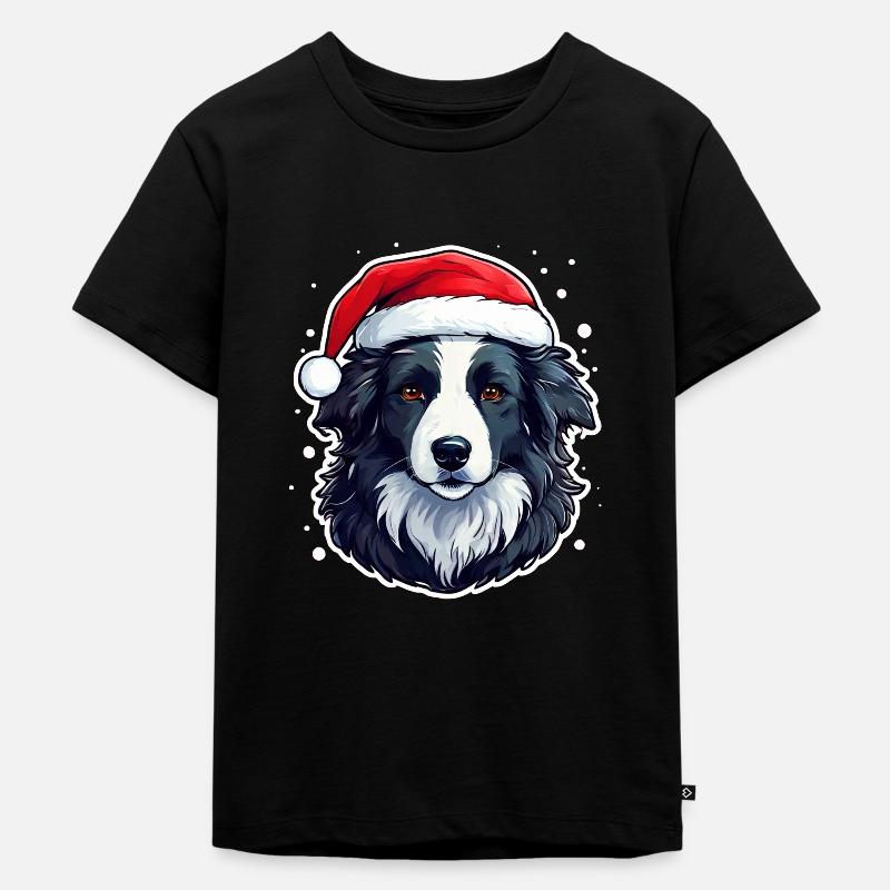 Chien Noël - T-shirt Premium bio Enfant - noir
