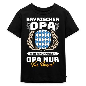BAYERISCHER OPA WIA A NORMALER OPA NUR BESSER - Kinder Premium Bio T-Shirt - Schwarz - Vorne - Mikhail (115cm)