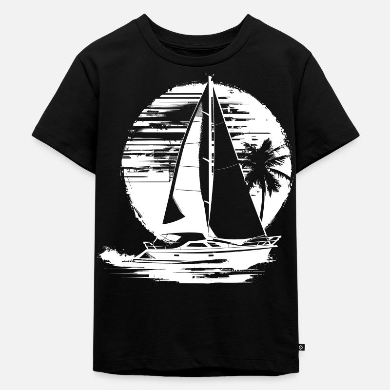 Dessin de voile - T-shirt Premium bio Enfant - noir