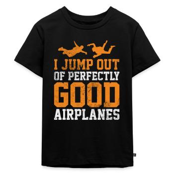 Skydive - Kids Premium Organic T-Shirt - black - Front - Mikhail (115cm)
