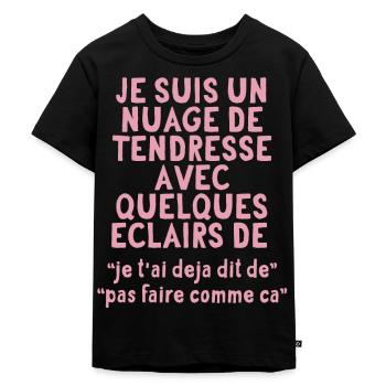 je sui un nuage de tendresse avec - T-shirt Premium bio Enfant - noir - Devant - Mikhail (115cm)