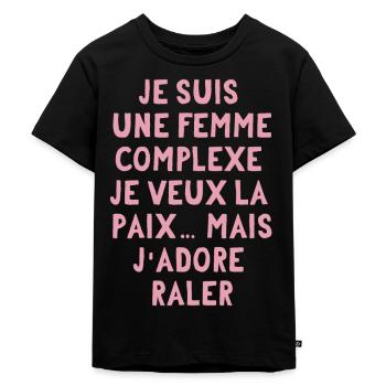 je veux la paix mais j'adore raler - T-shirt Premium bio Enfant - noir - Devant - Mikhail (115cm)
