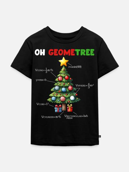 Weihnachten Geometrie Weihnachtsbaum und Mathe - Premium økologisk T-shirt til børn - sort