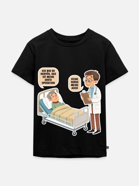 Nervös - Kinder Premium Bio T-Shirt - Schwarz