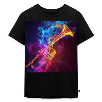 Trompete - Kinder Premium Bio T-Shirt - Schwarz - Vorne - Mikhail (115cm)