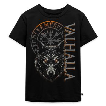 Valhalla Loup Dieux Nordiques Boussole Viking - T-shirt Premium bio Enfant - noir - Devant - Mikhail (115cm)
