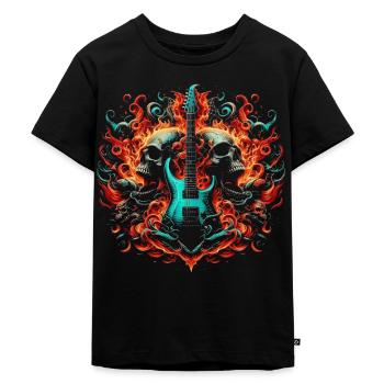Rock N Roll Guitariste Musique Guitariste Skeleton - T-shirt Premium bio Enfant - noir - Devant - Mikhail (115cm)