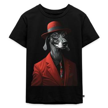 Windhund - Kinder Premium Bio T-Shirt - Schwarz - Vorne - Mikhail (115cm)
