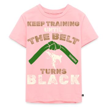 Schwarzer Gürtel: Motivation Kampfkunst Taekwondo - Kinder Premium Bio T-Shirt - Rosa - Vorne - AI Model Kid Female (0cm)