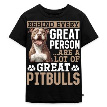Propriétaire de chien Pitbull Terrier - T-shirt Premium bio Enfant - noir - Devant - Mikhail (115cm)