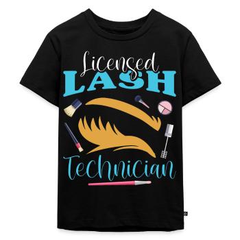 Lash Tech - Kinder Premium Bio T-Shirt - Schwarz - Vorne - Mikhail (115cm)