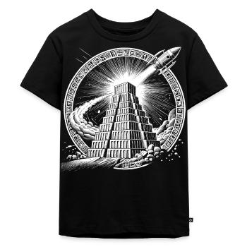 Ancient Aliens und Ziggurath - Kinder Premium Bio T-Shirt - Schwarz - Vorne - Mikhail (115cm)