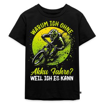 Mountain bikers, MTB lovers, cycling - Kids Premium Organic T-Shirt - black - Front - Mikhail (115cm)