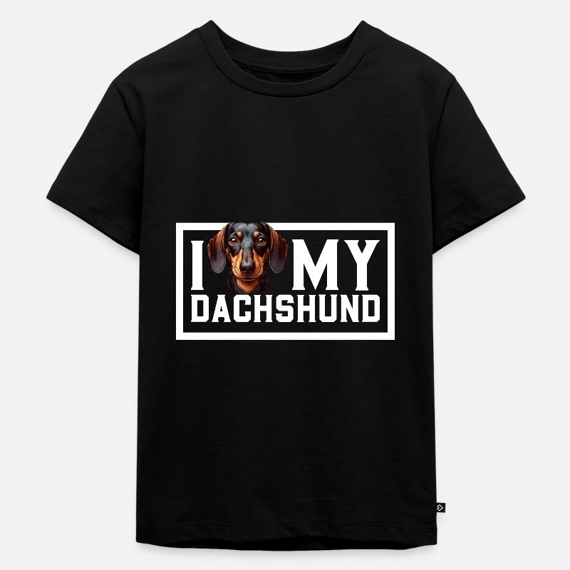 J’adore mon teckel - T-shirt Premium bio Enfant - noir