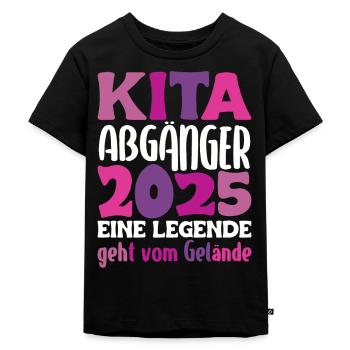Kita Abgänger 2025 eine Legende geht vom Gelände - Kinder Premium Bio T-Shirt - Schwarz - Vorne - Mikhail (115cm)