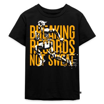 Sprint Leichtathletik Sprinten - Kinder Premium Bio T-Shirt - Schwarz - Vorne - Mikhail (115cm)