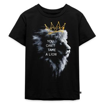Vous ne pouvez pas apprivoiser une couronne de lion - T-shirt Premium bio Enfant - noir - Devant - Mikhail (115cm)