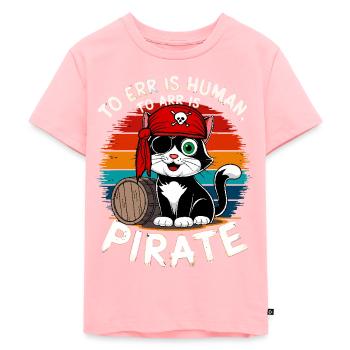Cat Pirate Costume Carnival Halloween Birthday - Kids Premium Organic T-Shirt - rose - Front - AI Model Kid Female (0cm)