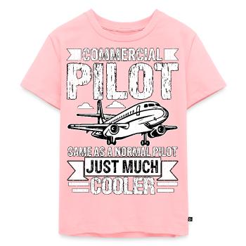 Berufspilot wie ein normaler Pilot nur viel - Kinder Premium Bio T-Shirt - Rosa - Vorne - AI Model Kid Female (0cm)