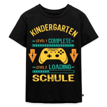 Kita Abgänger 2026 Kindergarten Level Complete - Kinder Premium Bio T-Shirt - Schwarz - Vorne - Mikhail (115cm)