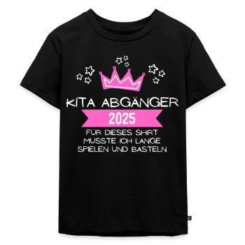 Kinder Kita Abgänger 2025 Kita Absolvent - Kinder Premium Bio T-Shirt - Schwarz - Vorne - Mikhail (115cm)