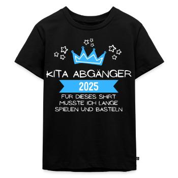 Kinder Kita Abgänger 2025 Kita Absolvent - Kinder Premium Bio T-Shirt - Schwarz - Vorne - Mikhail (115cm)