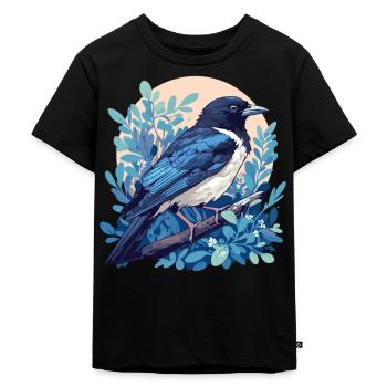 Elstern Elster - Kinder Premium Bio T-Shirt - Schwarz - Vorne - Mikhail (115cm)