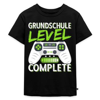 Grundschule Abschluss 2025 Grundschulabschluss - Kinder Premium Bio T-Shirt - Schwarz - Vorne - Mikhail (115cm)